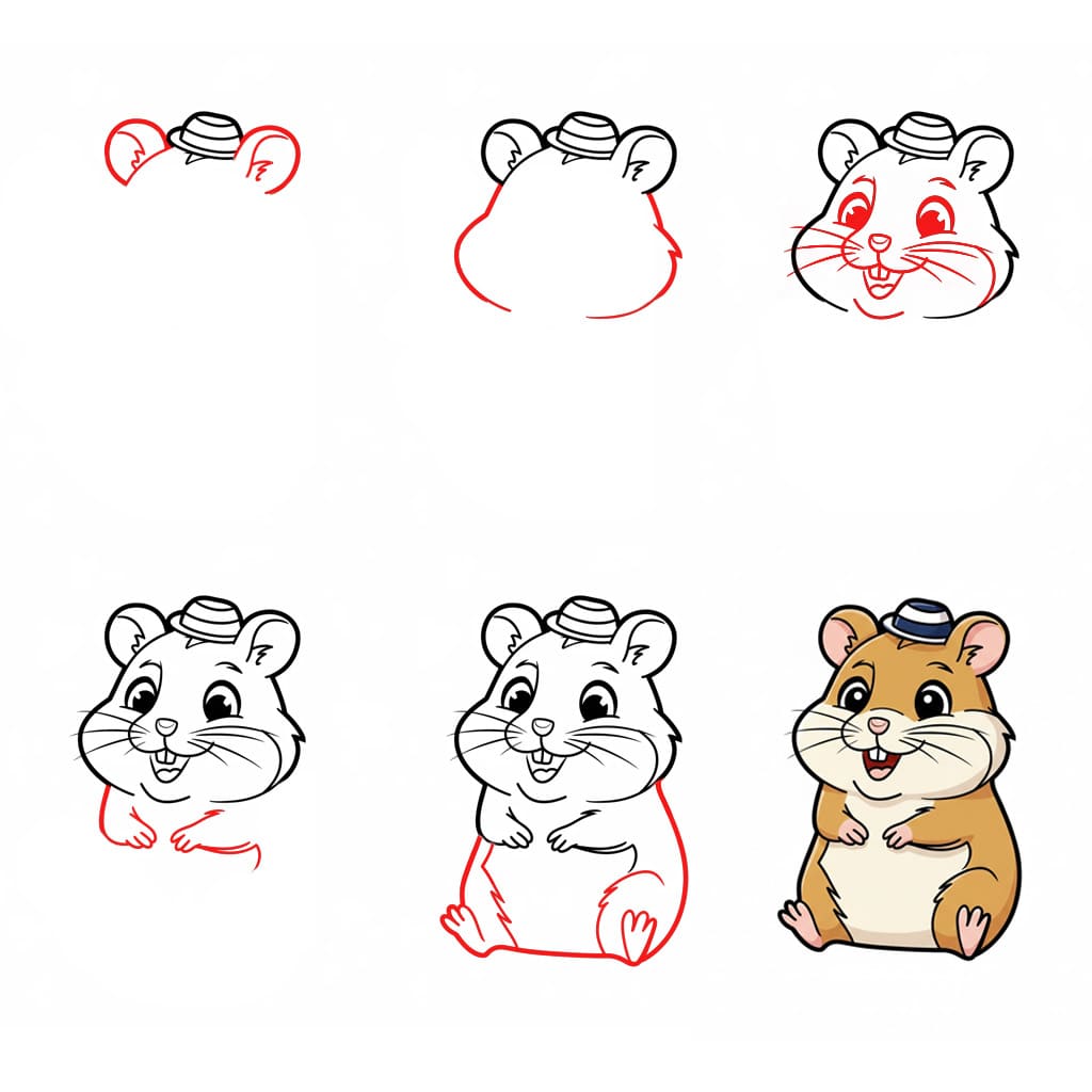 Hamster qui s'amuse dessin