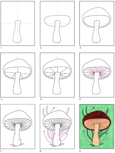 Idée de champignon 11 dessin