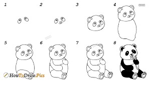 Un panda mange 4 dessin