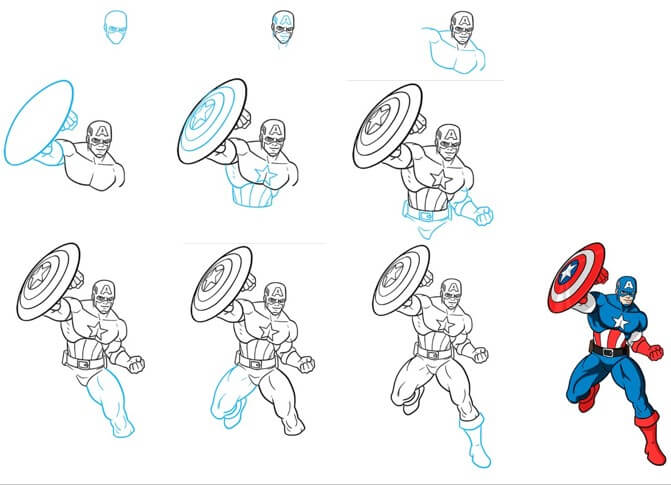 Captain America combat 3 dessin