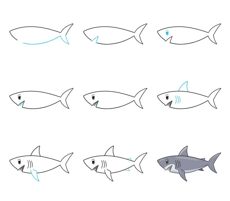 idée de requin (20) dessin
