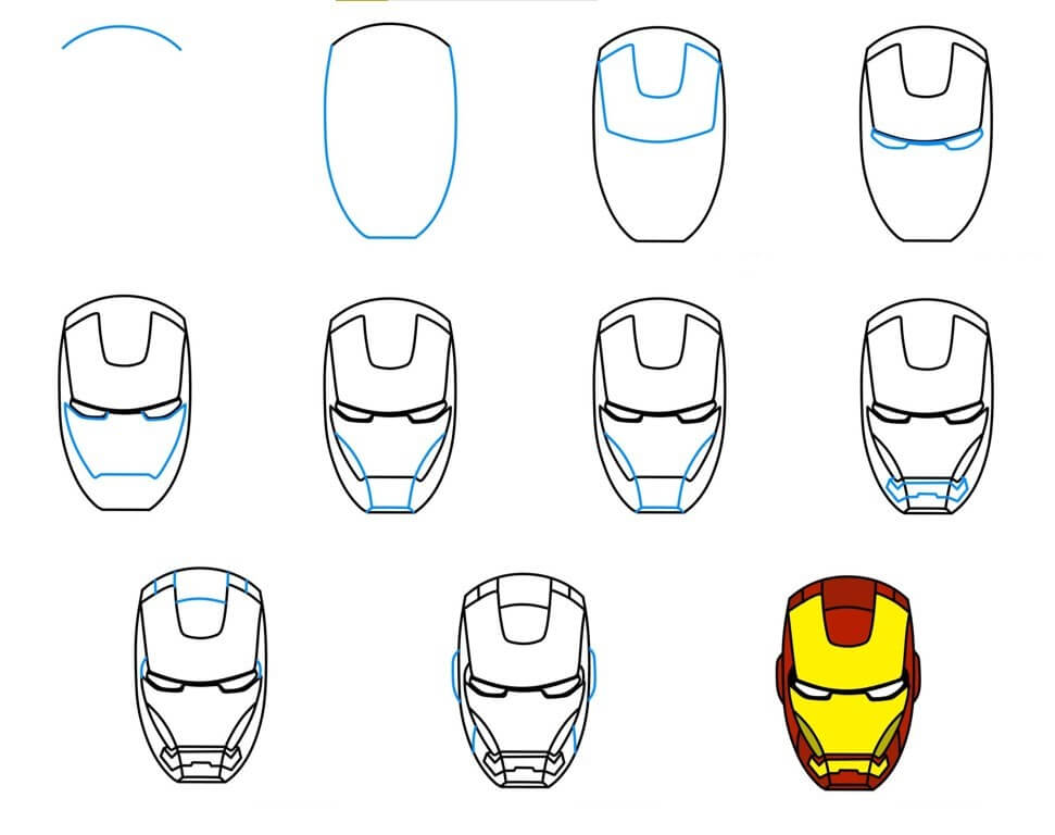 Le visage d'Iron Man (1) dessin