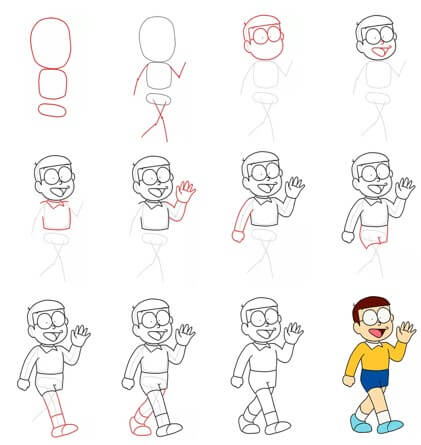 Nobita va se promener dessin