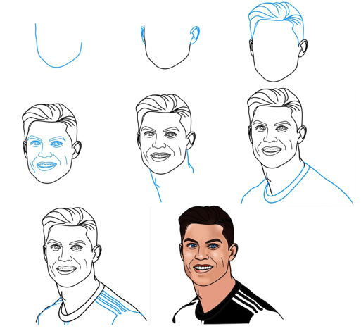 Ronaldo sourit dessin