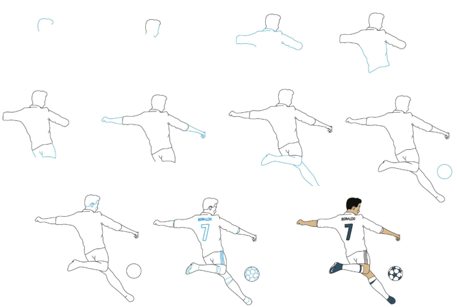 Tir de Ronaldo dessin