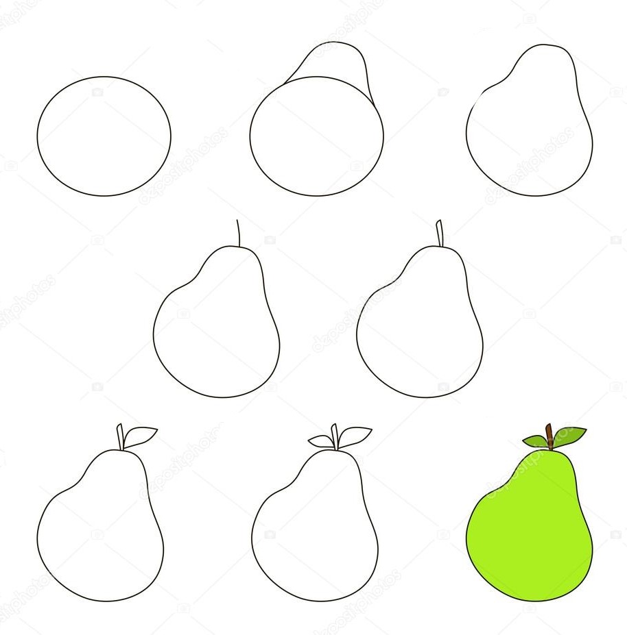Green pear dessin