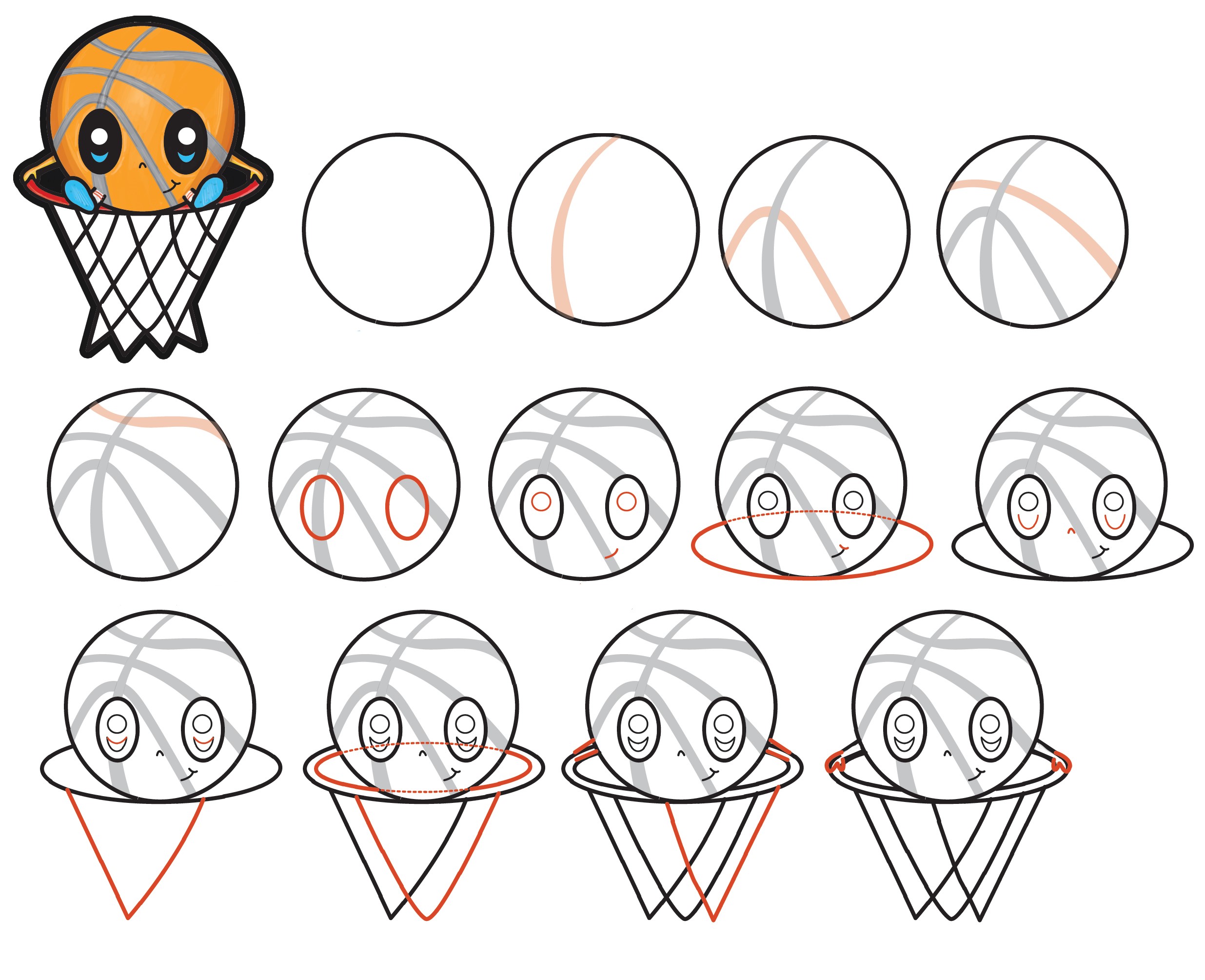 Basket-ball de dessin animé dessin