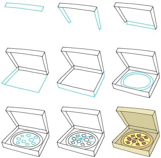 Boîte à pizza (2) dessin