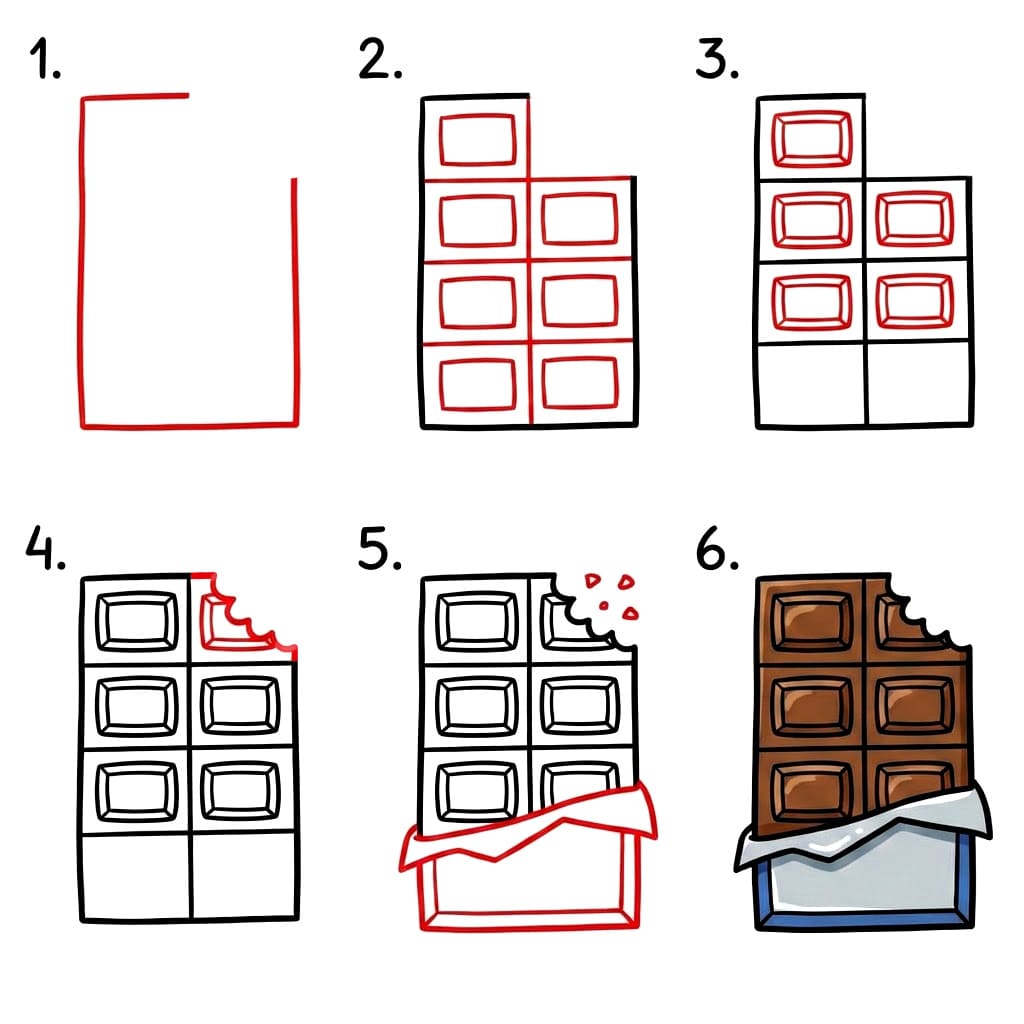 Bouchée de chocolat sucrée dessin