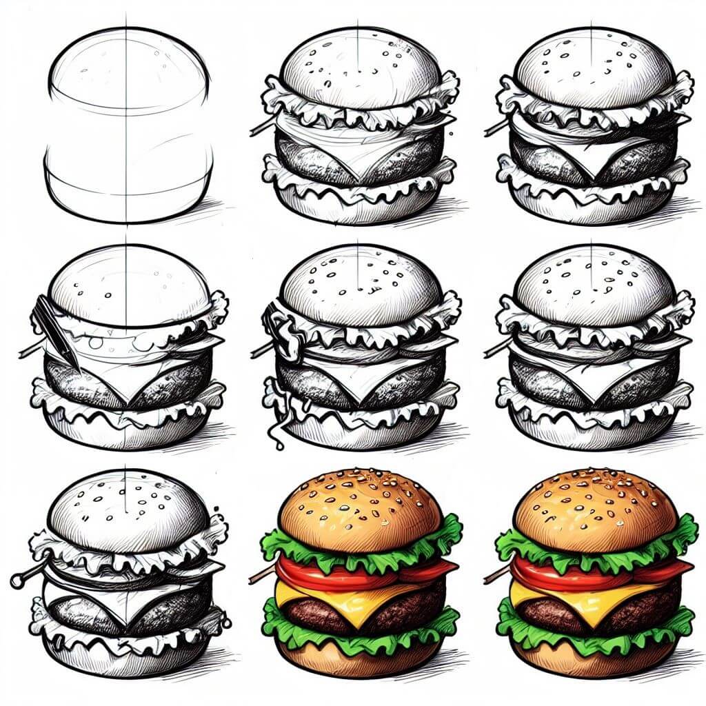 Burgers détaillés (1) dessin