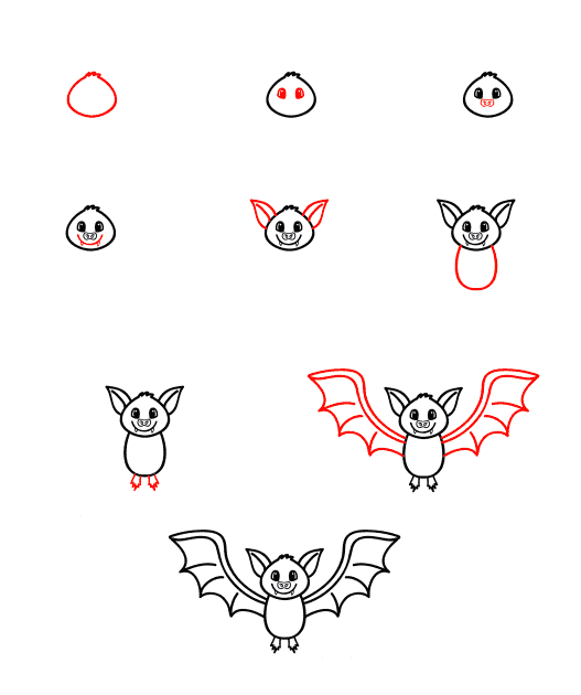 Chauve-souris de dessin animé (3) dessin