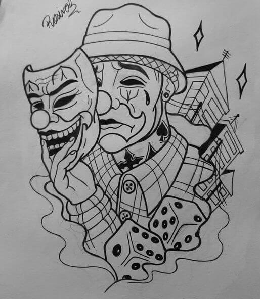 Clown chicano (2) dessin