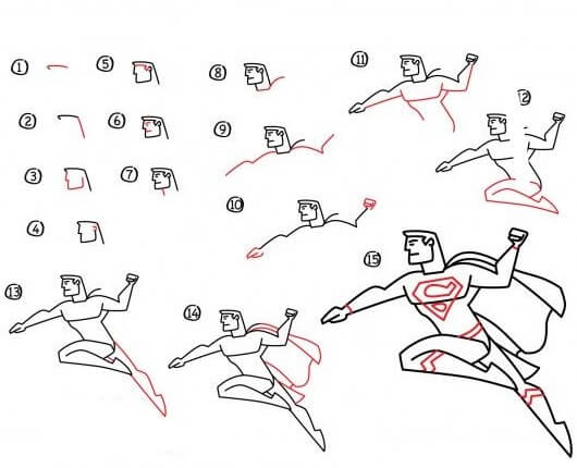 Combat de Superman dessin