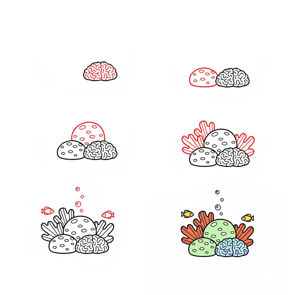 Corail facile à imprimer dessin