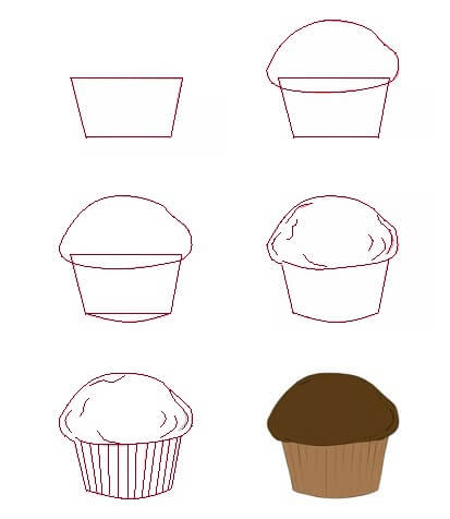 Cupcakes au chocolat dessin