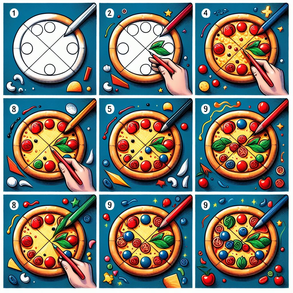 Dessin de pizza simple 2 dessin