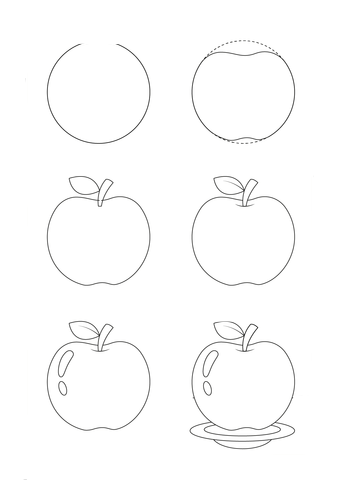 Dessin de pomme simple dessin