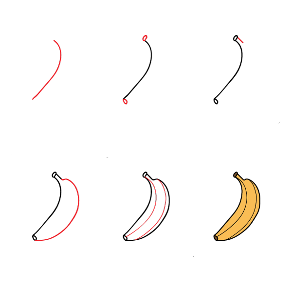 Dessine une banane simple dessin