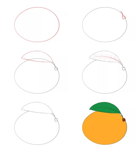Dessine une mangue simple dessin