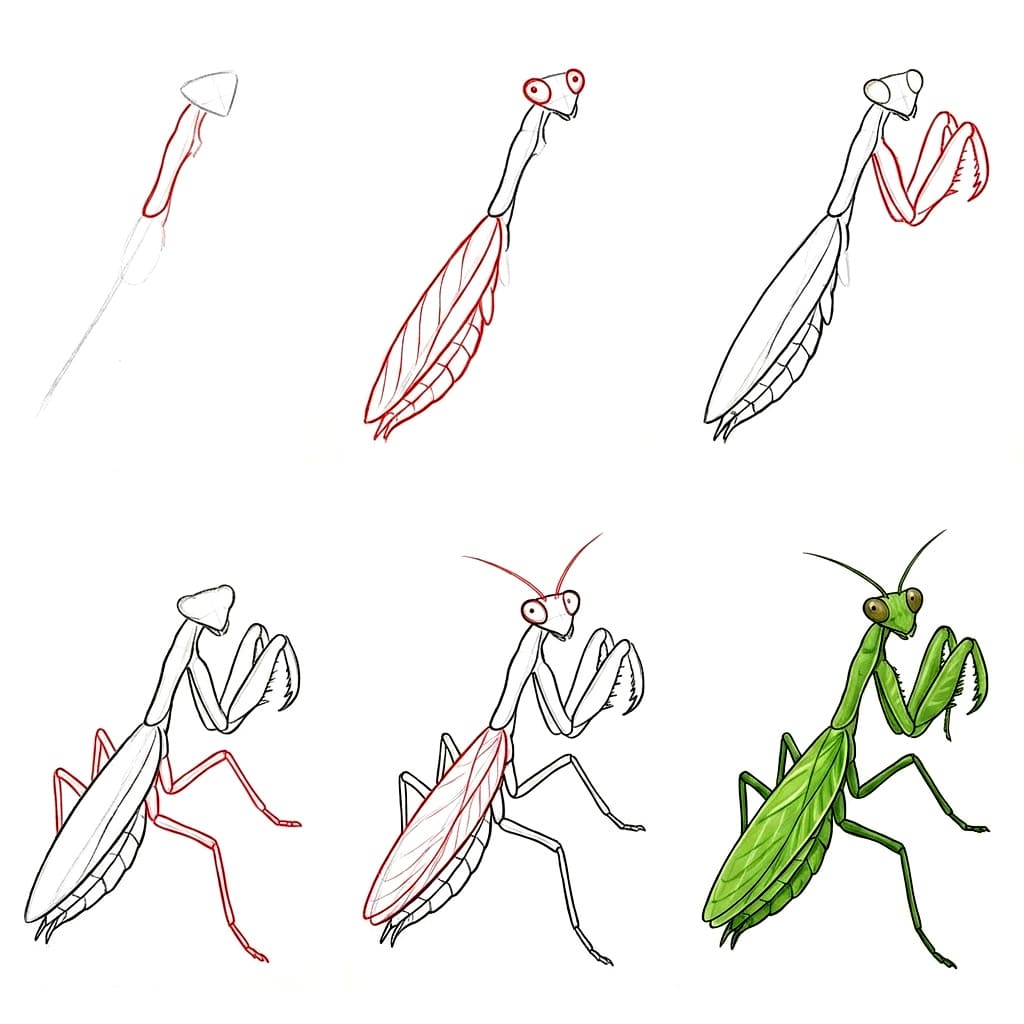 Détail de mante dessin