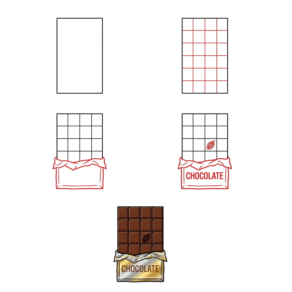 Gâterie chocolatée facile dessin