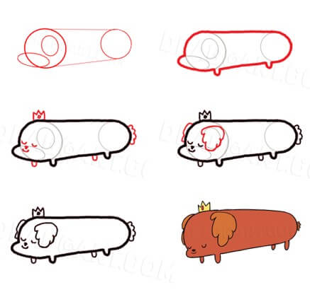 Hot-dog de dessin animé dessin
