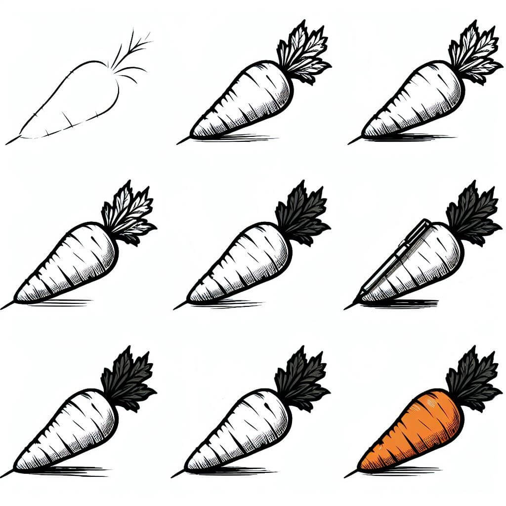 Idée de carotte 17 dessin