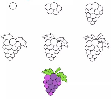 Idée grappe de raisin (4) dessin