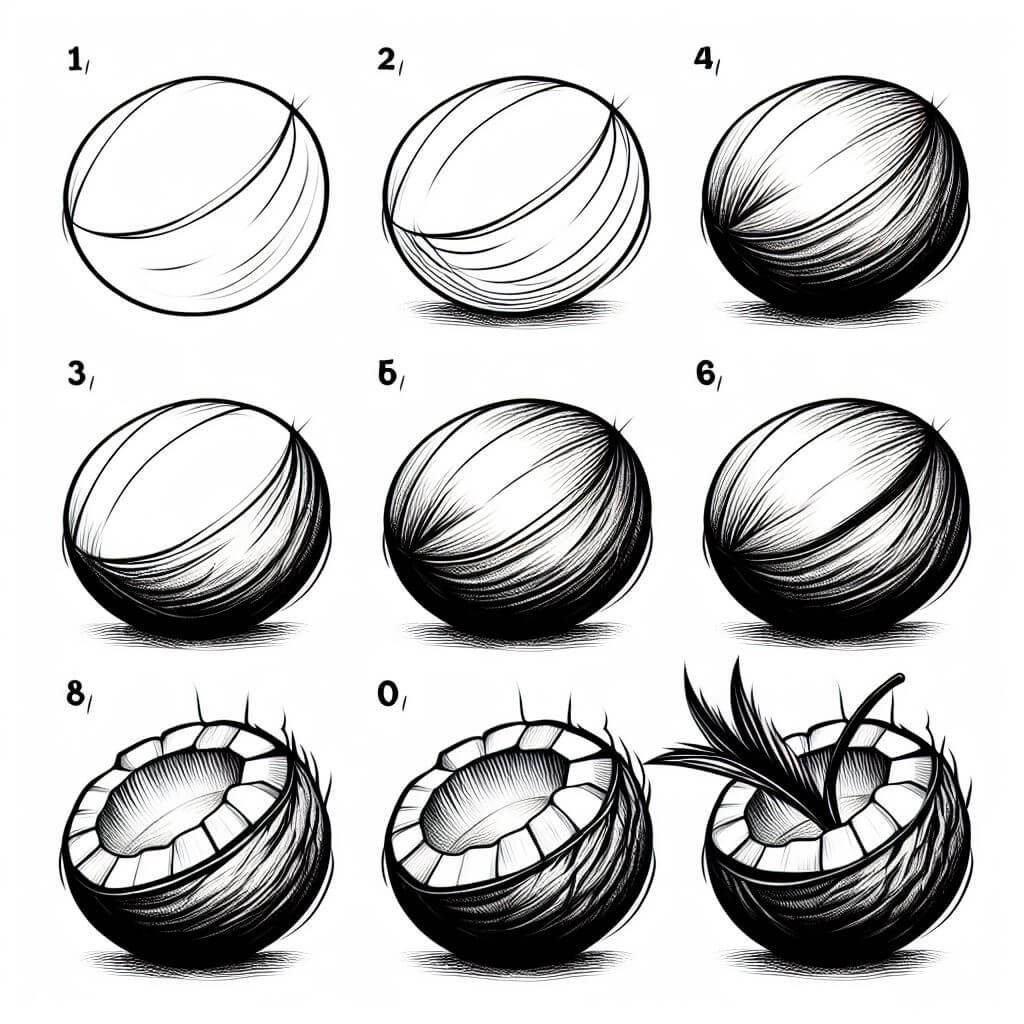 Idée noix de coco (8) dessin