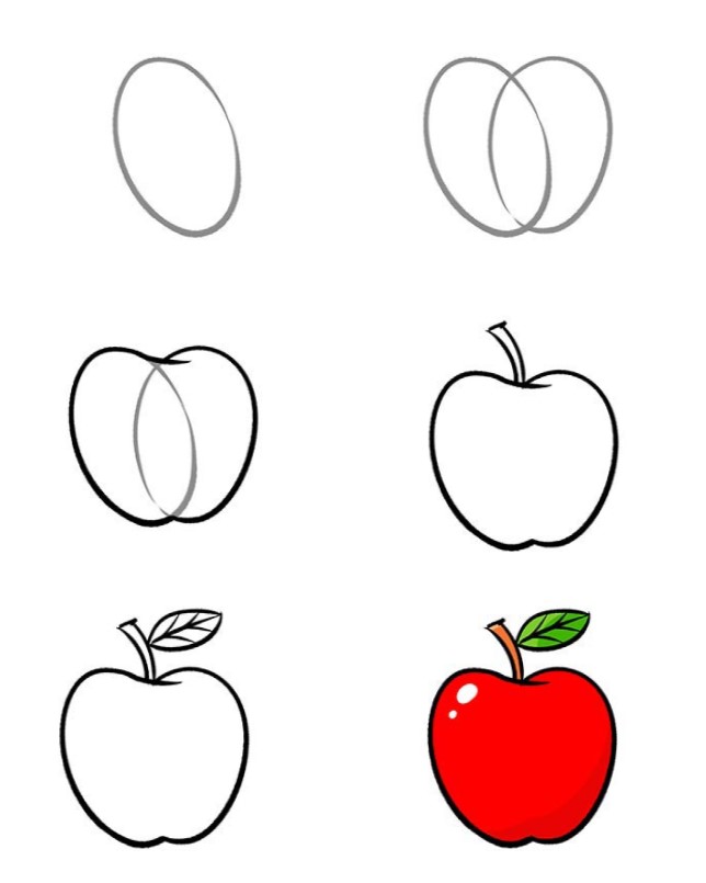 20+ Facile et Beau Idées de dessin Pomme - Comment dessiner Pomme