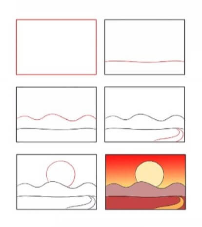 Idée de coucher de soleil (3) dessin