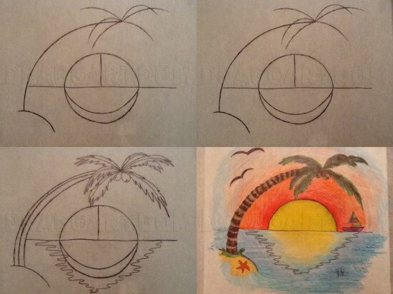 Idée de coucher de soleil (6) dessin