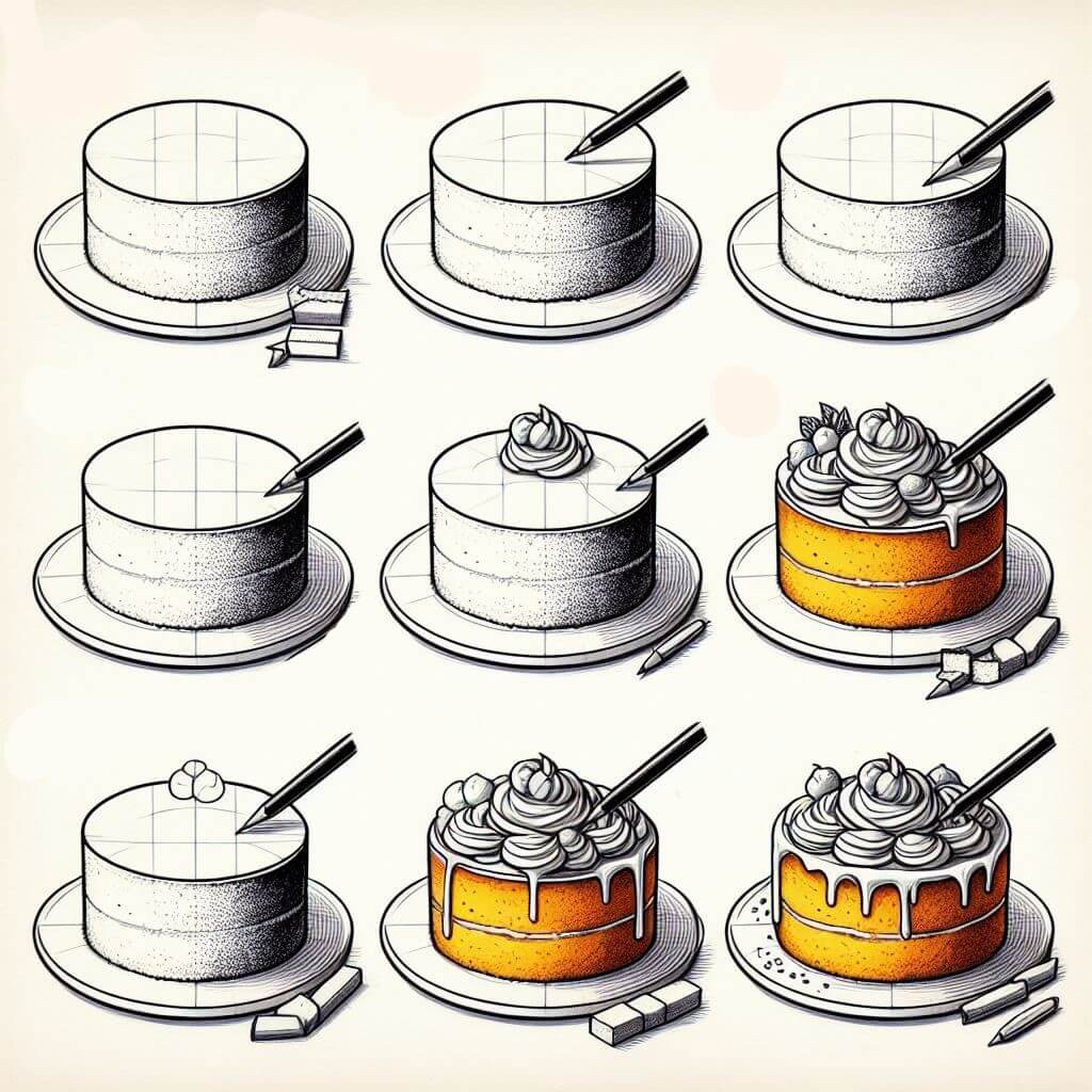 Idée de gâteau à la crème (10) dessin