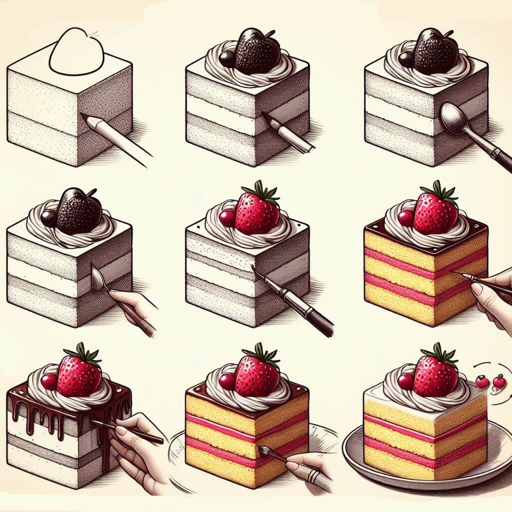 Idée de gâteau à la crème (8) dessin