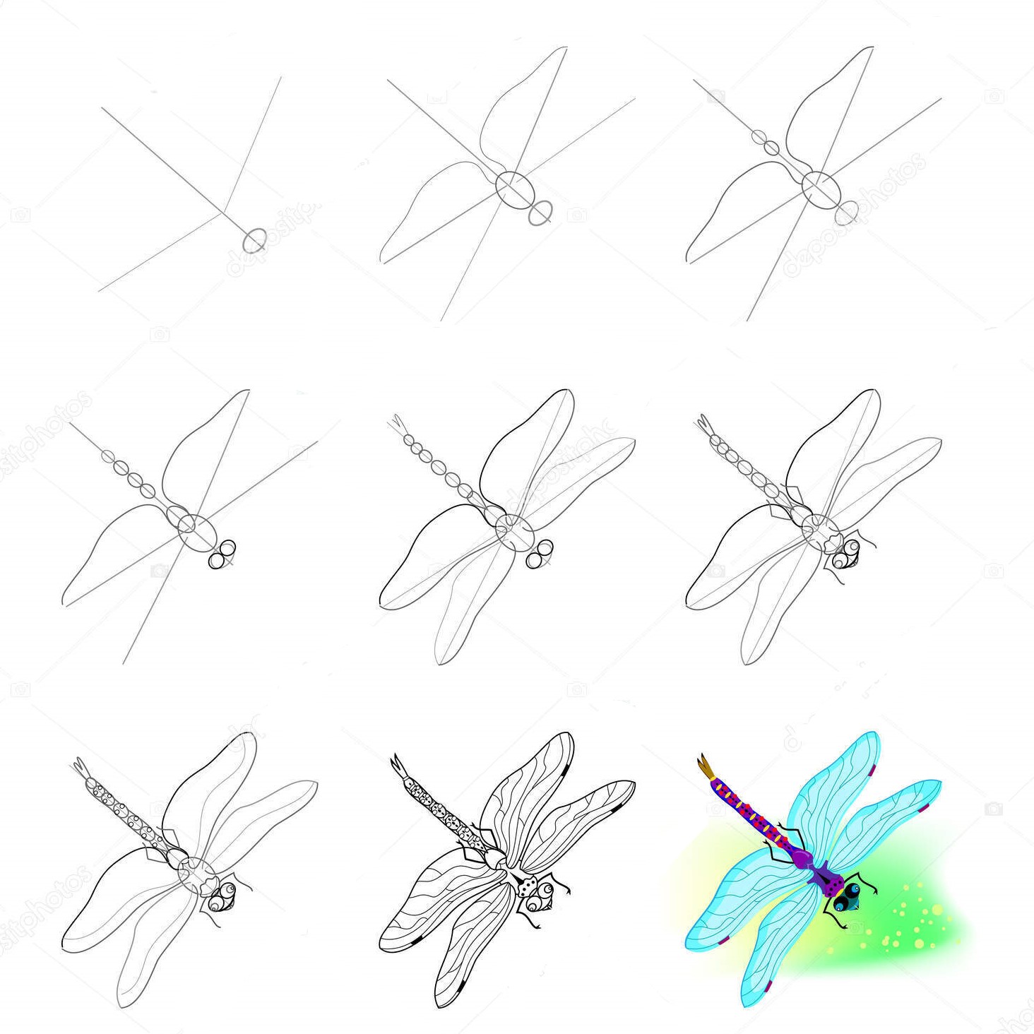 Idée de libellule (22) dessin