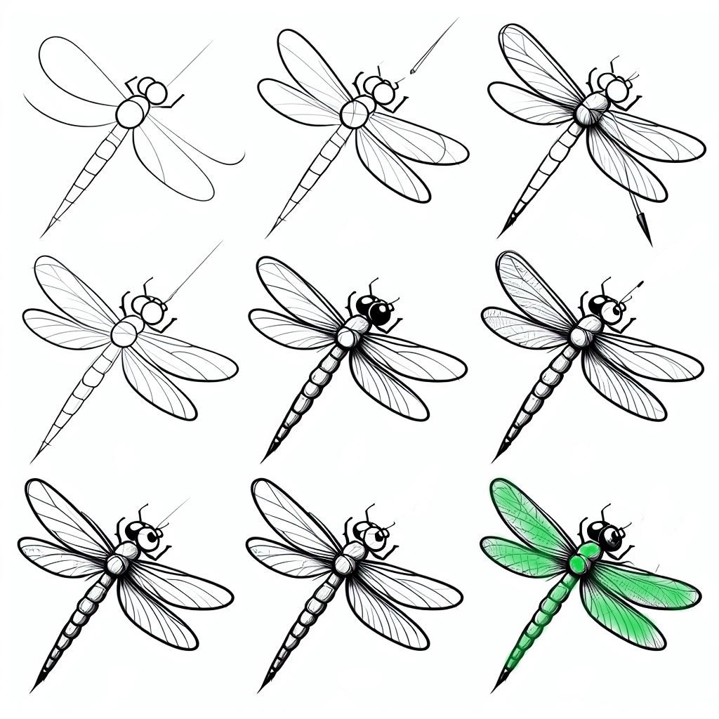 Idée de libellule (25) dessin
