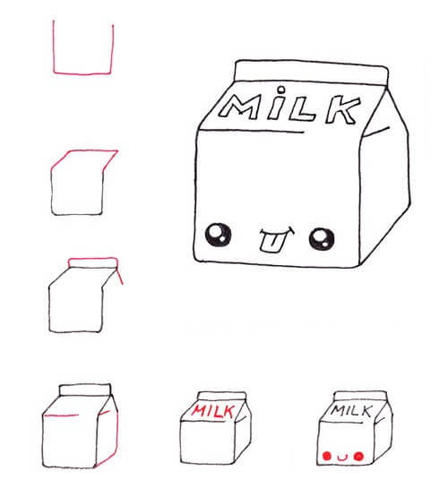 Joli carton de lait dessin