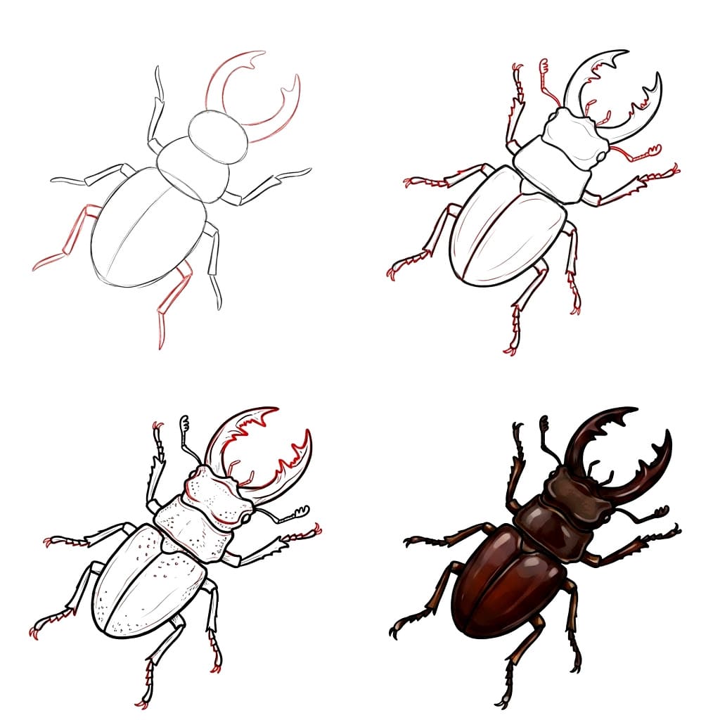 Joli lucane cerf-volant dessin