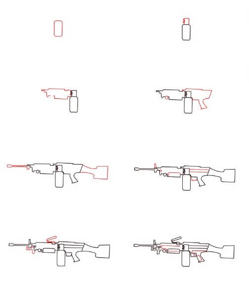 M249 pistolet dessin