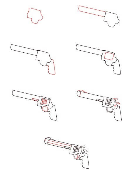 M500 pistolet dessin