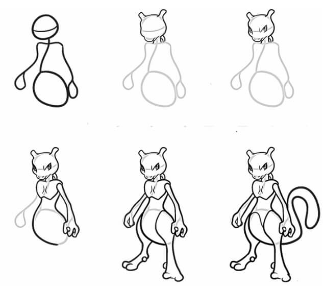 Mewtwo yeux critiques dessin
