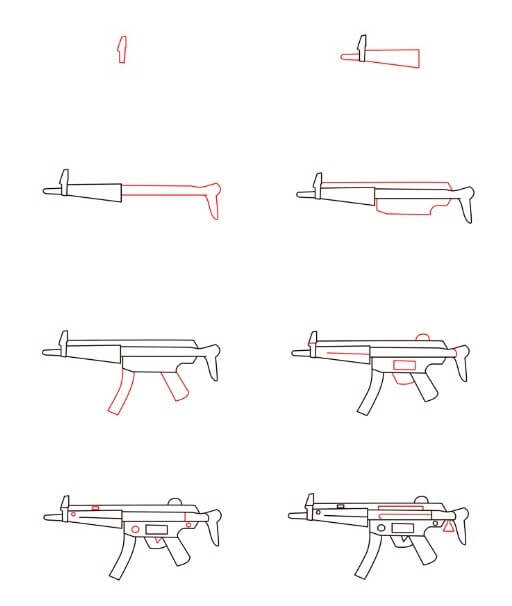 Mp5 pistolet dessin