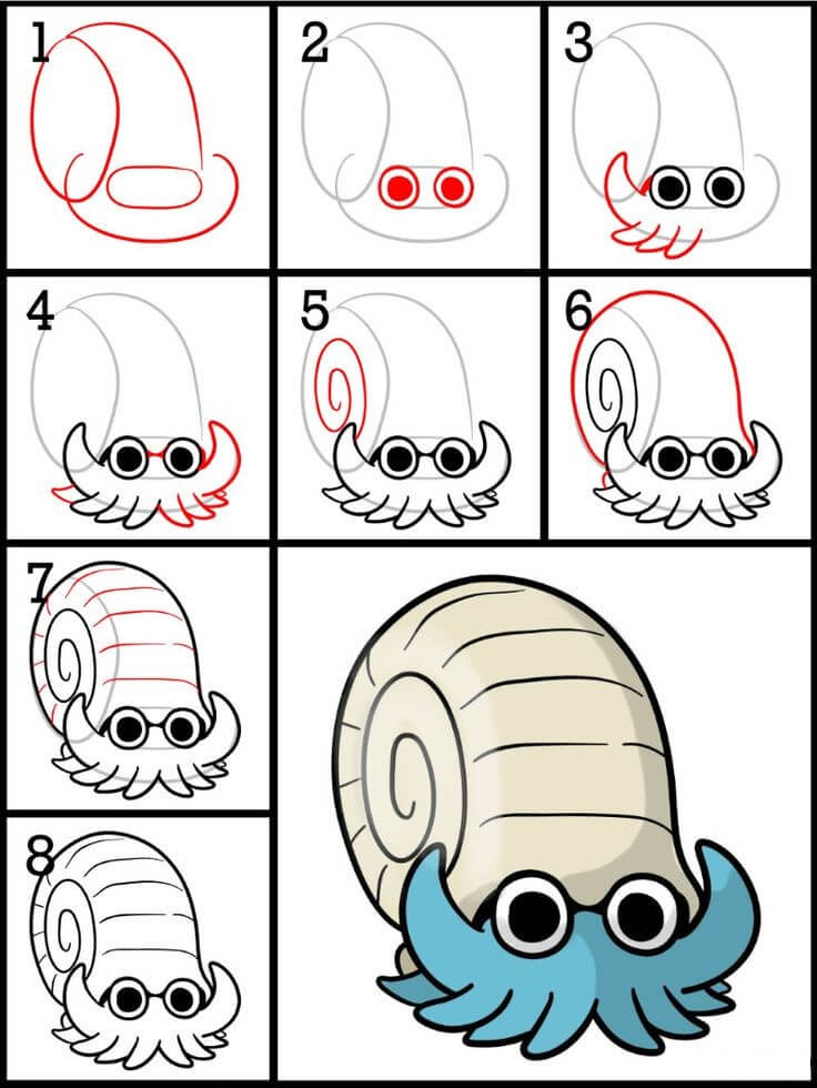 Omanyte dessin