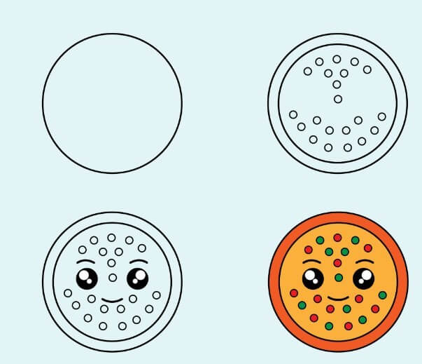Pizza de dessin animé (2) dessin