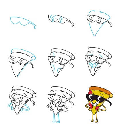 Pizza de dessin animé (6) dessin