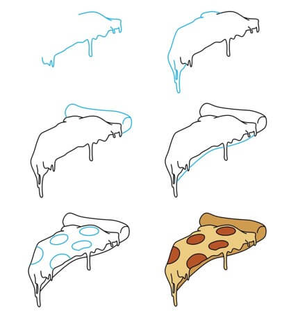 Pizza fondue dessin