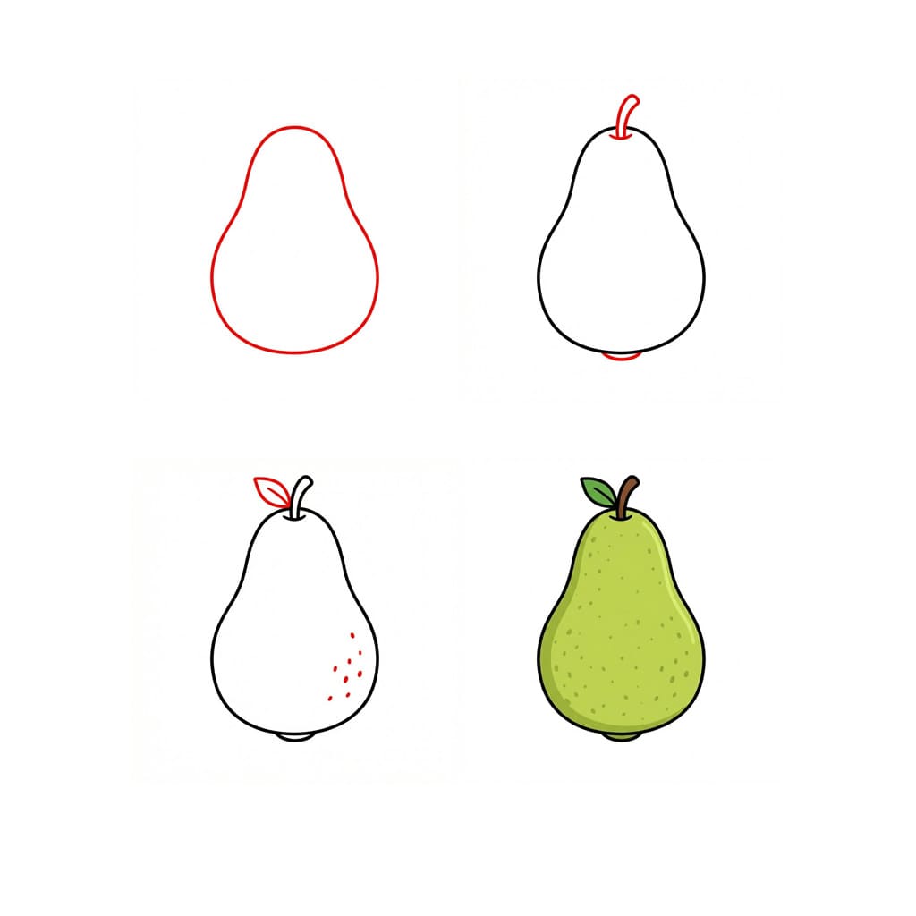 Poire fraîche dessin