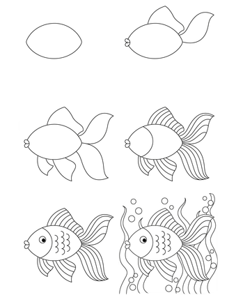 Poisson de dessin animé dessin