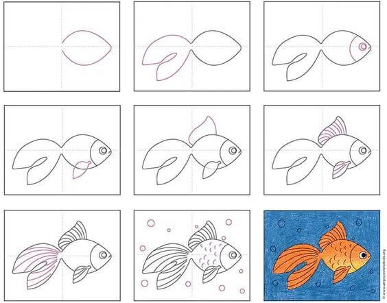 poisson rouge 1 dessin
