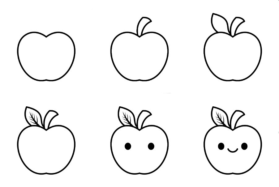 20+ Facile et Beau Idées de dessin Pomme - Comment dessiner Pomme